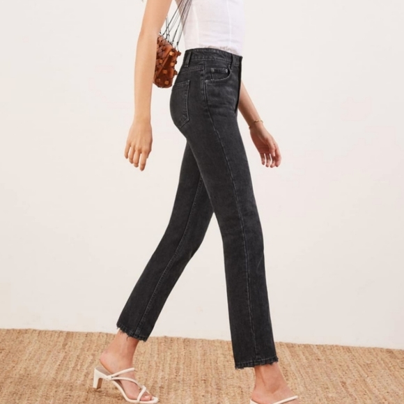 Reformation Julia High Cigarette Jeans in Pacific wash Sz 31 - Picture 3 of 13